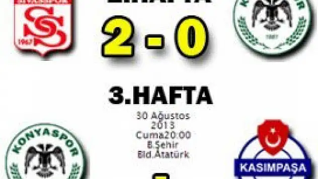 Torku Konyaspor Sivasspor'a mağlup oldu