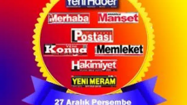Konya'da günün gazete manşetleri