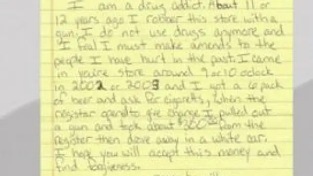 12 yıl önce çaldığı parayı iade etti