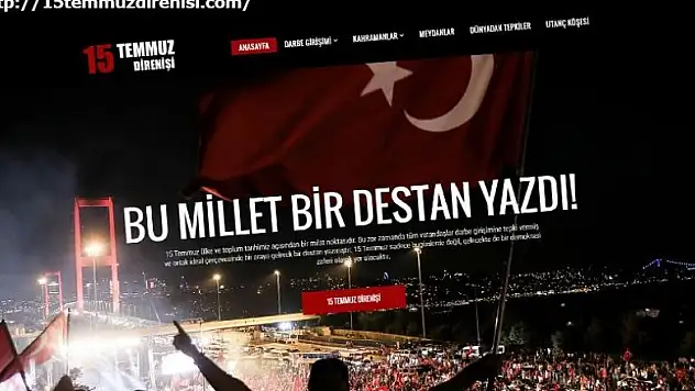 15 Temmuz'a özel internet sitesi