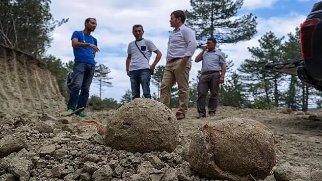 Roma dönemine ait yüzlerce taş gülle bulundu