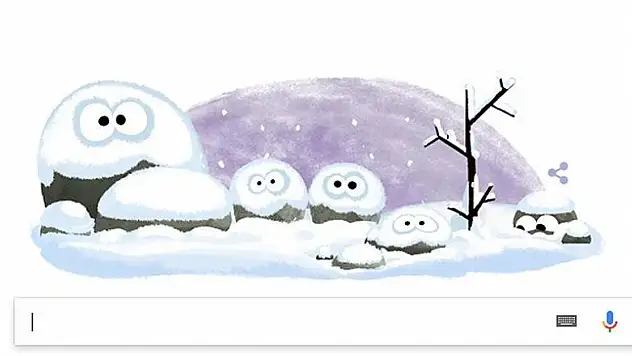 Google'dan kış gün dönümüne özel logo