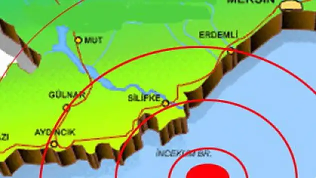 Mersin'de 4,5 büyüklüğünde deprem