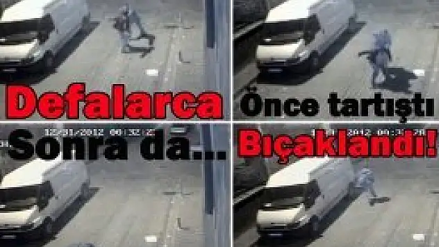 Bıçaklı kavga anı güvenlik kamerasında