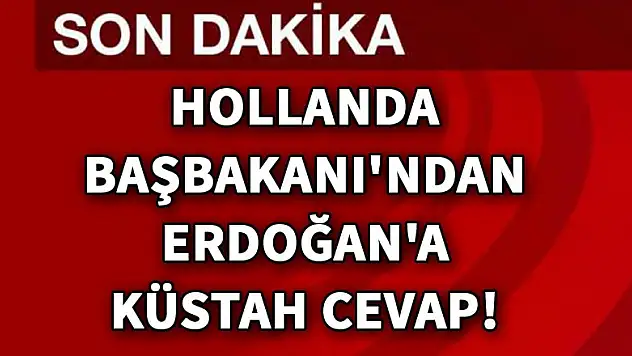 Hollanda Başbakanı'ndan Erdoğan'a küstah cevap!