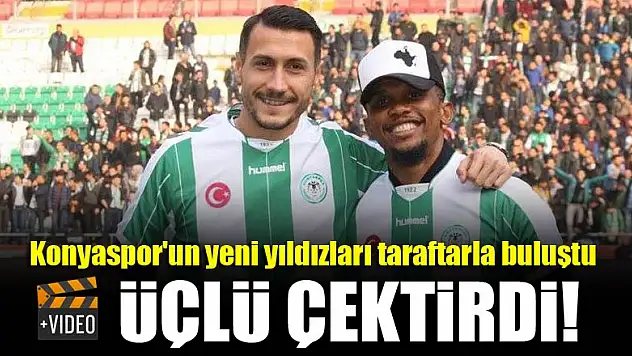 Konyaspor'un yıldızları Eto'o ve Jahovic taraftarla buluştu | VİDEO