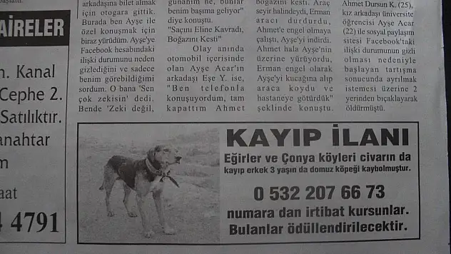 Kayıp köpeğini gazeteye verdiği ilanla arıyor