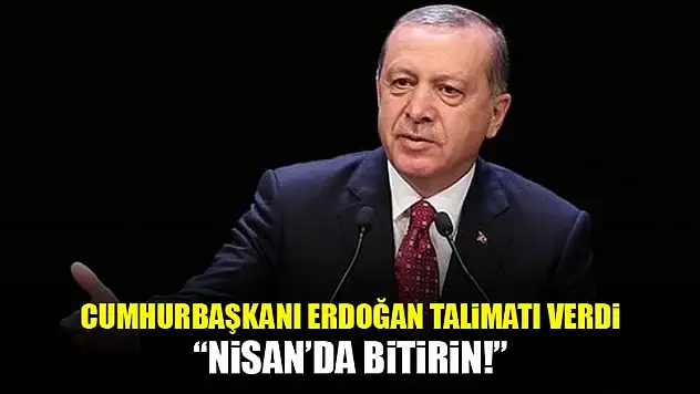 Erdoğan talimatı verdi: Nisan'da bitirin!