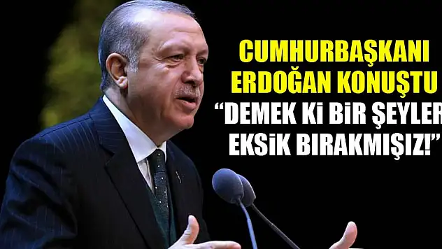 Erdoğan: Demek ki bir şeyleri eksik bırakmışız!