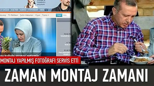 Zaman montajlanmış Başbakan Erdoğan'ın fotoğrafını servis etti