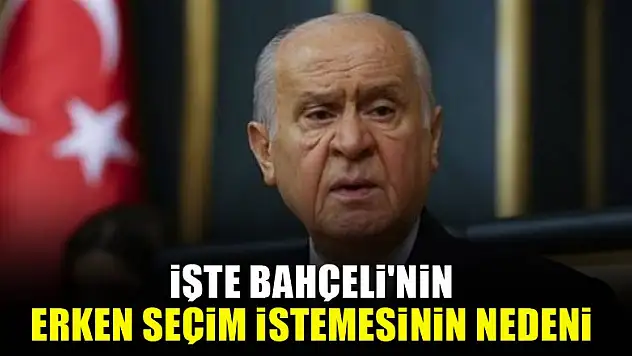 İşte Bahçeli'nin erken seçim istemesinin nedeni