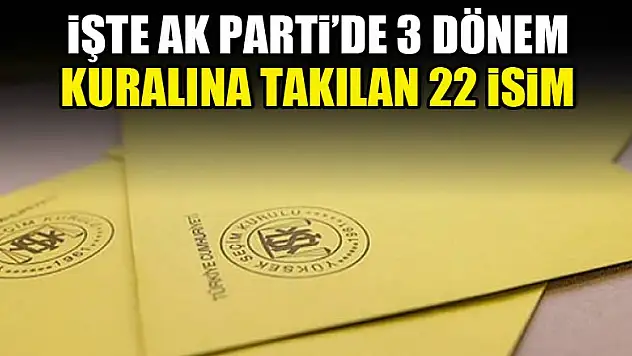 İşte AK Parti'de 3 dönem kuralına takılan 22 isim