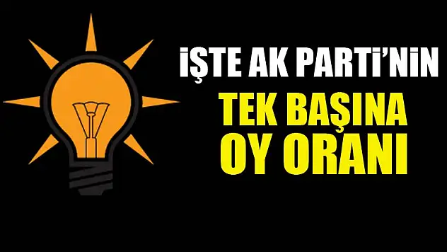 İşte AK Parti'nin tek başına oy oranı