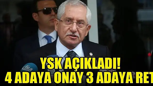 YSK: 4 adayın başvurusu kabul edildi, 3 adaya ret!
