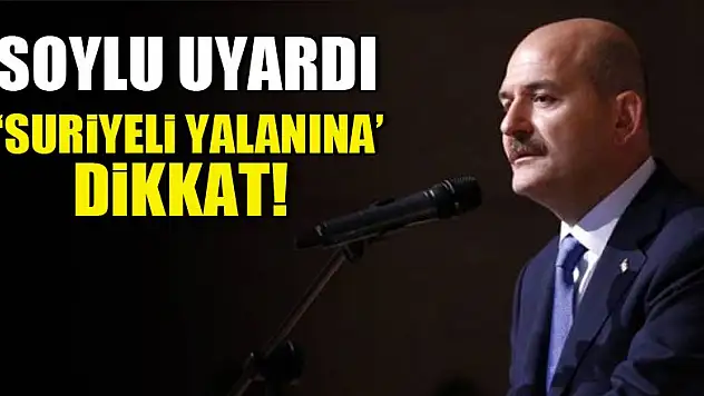 Soylu uyardı: 'Suriyeli yalanına' dikkat!