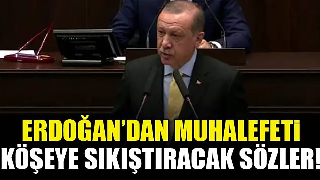 Erdoğan'dan muhalefeti köşeye sıkıştıracak sözler