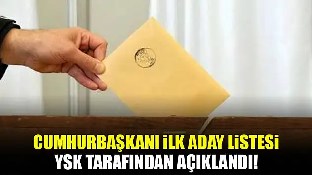YSK cumhurbaşkanı kesin aday listesini açıkladı