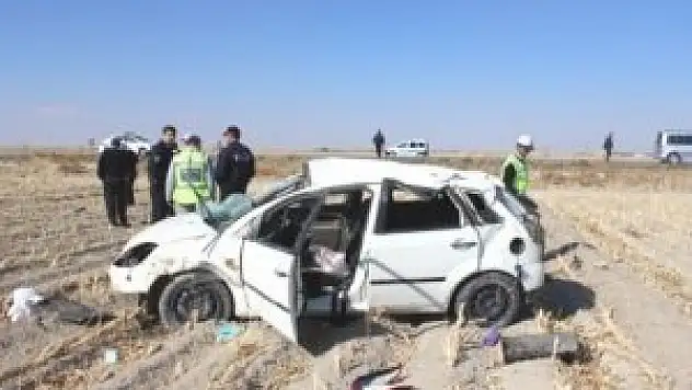 Konya'da otomobil devrildi: 1 ölü, 1 yaralı