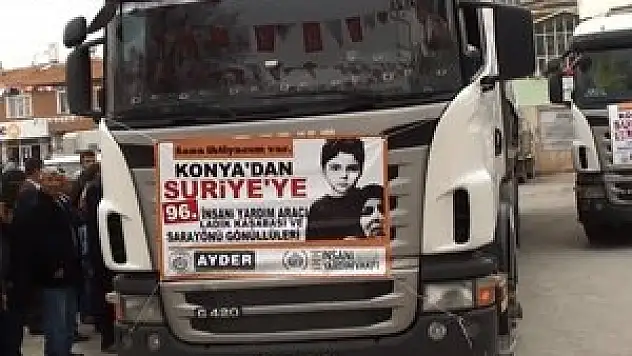 Konya'dan Suriye'ye 5 tır yardım
