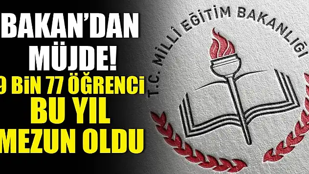 9 bin 77 öğrenci bu yıl mezun oldu