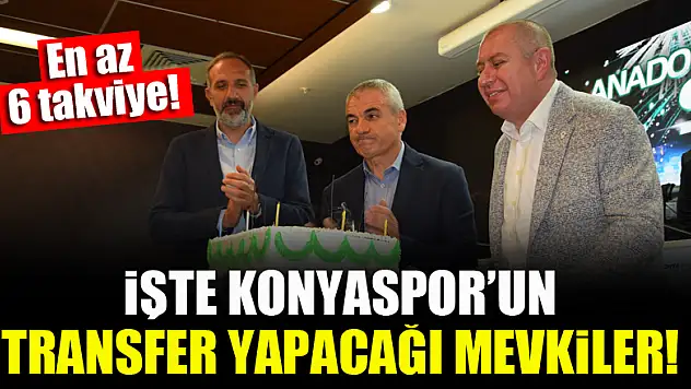 İşte Konyaspor'un transfer yapacağı mevkiler!