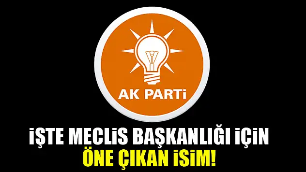 İşte Meclis Başkanlığı için AK Parti'de öne çıkan isim!