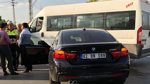 Konya'da maddi hasarlı trafik kazası