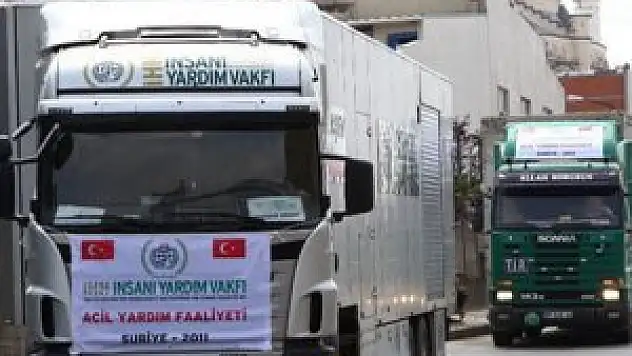 Konya'dan 101'inci yardım tırı Suriye'ye gitti
