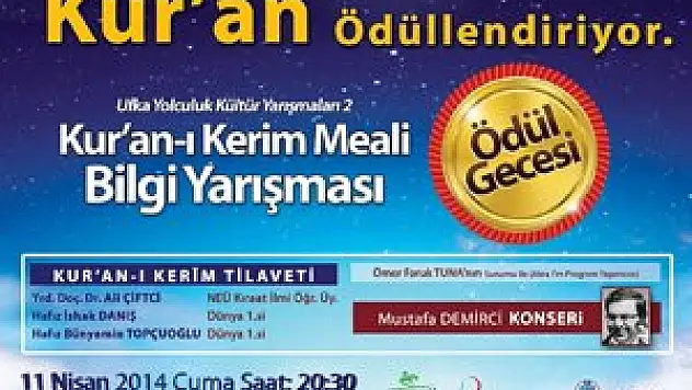 Kur'an-ı Kerim meal bilgi yarışmasında ödül heyecanı