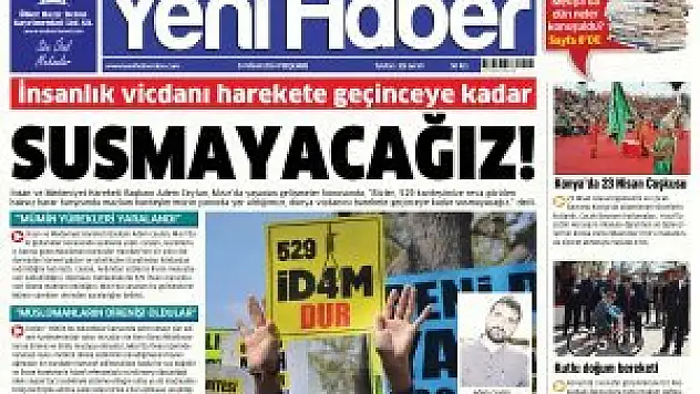 Yeni Haber Gazetesi - 1. Sayfa - 04 Mayıs 2014 Pazar