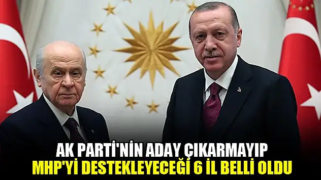 AK Parti'nin aday çıkarmayıp MHP'yi destekleyeceği 6 il belli oldu