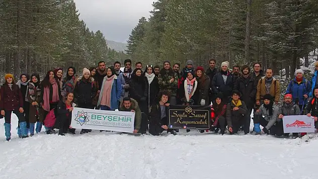 Beyşehir'de karda doğa yürüyüşü