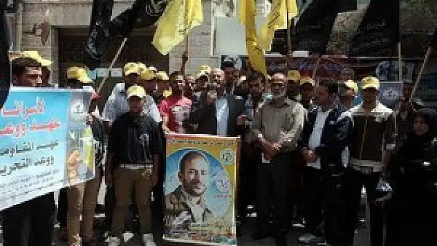 Filistinli tutuklular için destek gösterisi