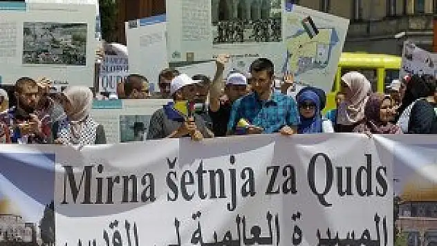 Bosna Hersek'te ''Filistin'' protestosu