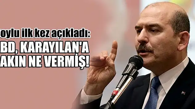 Soylu ilk kez açıkladı: ABD, Karayılan'a bakın ne vermiş!