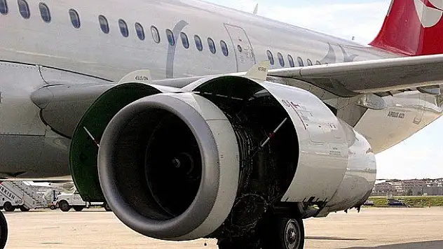 Uçağın motoruna kuş girdi