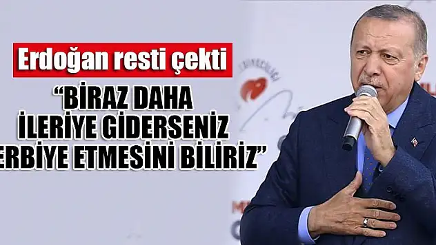 Erdoğan: Biraz daha ileri giderseniz sizi terbiye etmesini biliriz