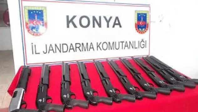 Beyşehir'de kaçak üretilen pompalı tüfekler ele geçirildi