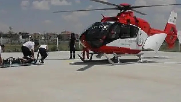 Gurbetçi hasta için hava ambulansı