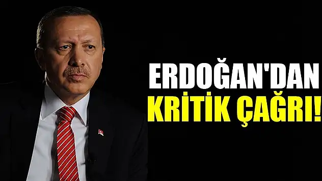 Başkan Erdoğan'dan kritik çağrı!