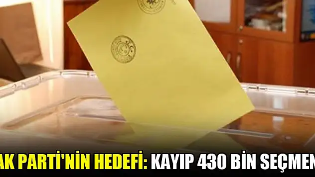 AK Parti'nin hedefi: Kayıp 430 bin seçmen