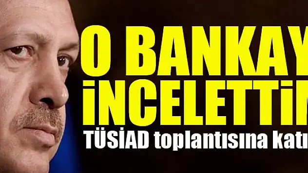 Erdoğan: O bankayı incelettim