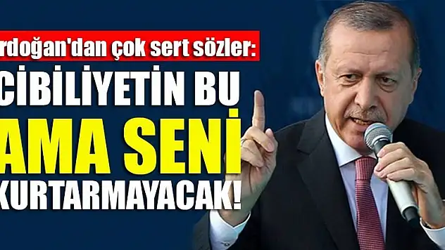 Erdoğan'dan çok sert sözler: Cibiliyetin bu, ama seni kurtarmayacak!