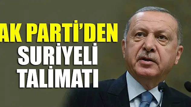 Teşkilata Suriyeli talimatı