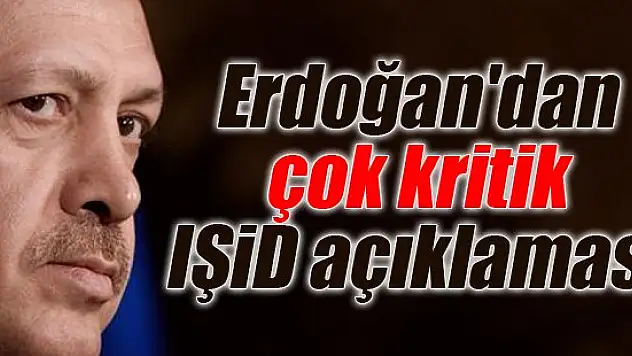 Erdoğan'dan çok kritik IŞİD açıklaması