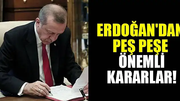 Erdoğan'dan peş peşe önemli kararlar! Hepsi yürürlüğe girdi