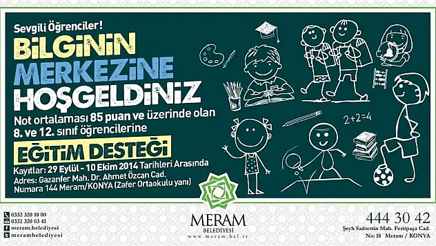 Meram Belediyesinden öğrencilere 'Bilgi Merkezi' hizmeti