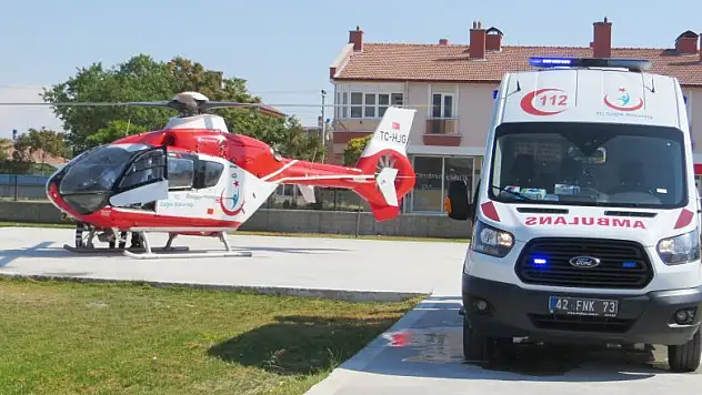 Hava ambulansı Konya'da 15 günlük Yiğit için havalandı
