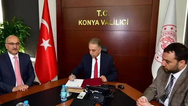 Çumra Türkmenkarahüyük 8 derslikli okul protokolü imza töreni yapıldı