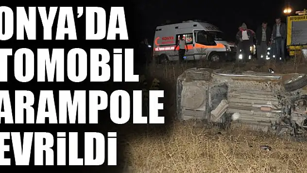 Konya'da otomobil şarampole yuvarlandı: 2 yaralı